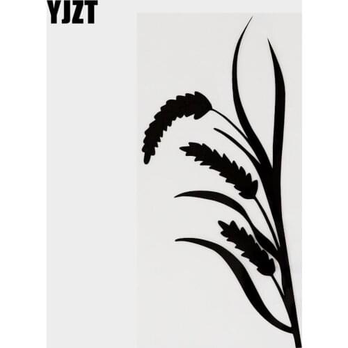 YJZT 8CM×17.6CM Interesting Plants Mature Rice Vinyl Car Sticker Decal Black/Silver 18B-0227