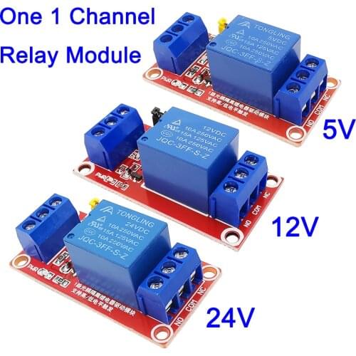 1Pcs One Channel Relay Module 5/12V 24V 1Road Relay Driver Power Supply Module Optocoupler Support High/Low Level Trigger Module