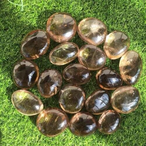1pcs high quality natural smoky quartz Crystal gemstone meditation reiki healing polished palm crystal stone as gift for friend