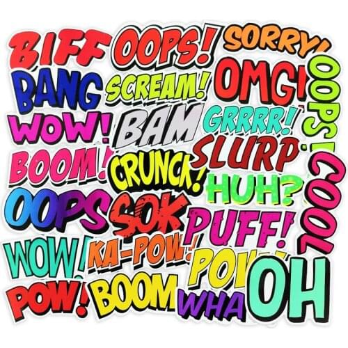 25Pcs English Comics Oops Alphabet Series Stickers For Notebook PC Skateboard Bicycle Car Motorcycle DIY waterproof Toy Sticker