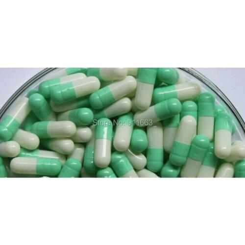 3# capsules,500pcs!Light green-White Colored gelatin empty capsules,!empty capsules 3#!(seperated or closed capsules available)