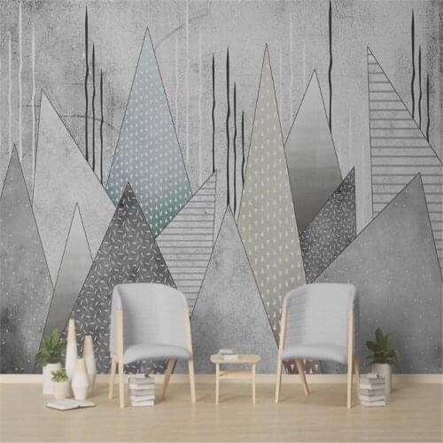 Milofi customized large 3D wallpaper mural modern geometric triangle Nordic abstract personality living room TV background wall
