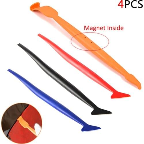 4Pcs Car Vinyl Wrap Film Squeegee Scraper Tools Carbon Fiber Window Tint Foil Film Magnet Scraper Tools Kit Dropshipping