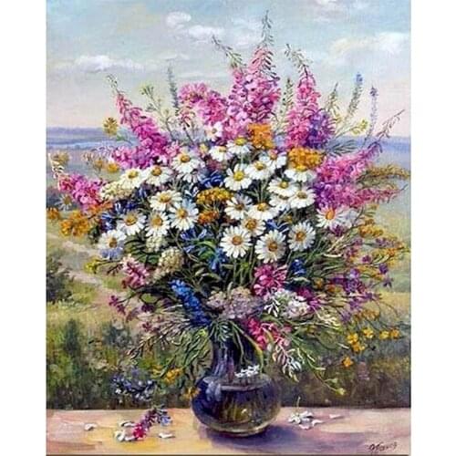 60x75cm Paint By Numbers Kits DIY Flowers Oil Painting By Numbers On Canvas Frameless Digital Handpaint Home Decor