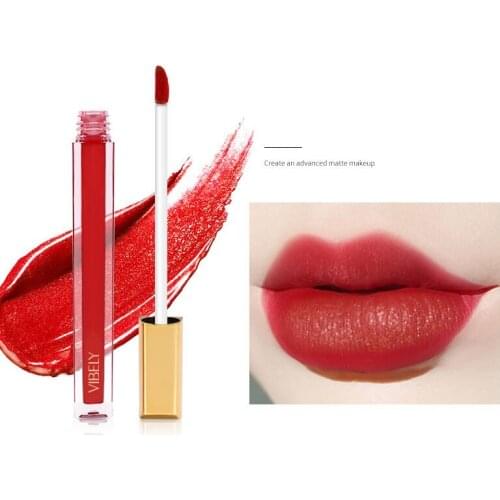 Velvet Matte Lip Glaze Foggy Surface Not Easy To Fade Red Lip Gloss Slim Tube Waterproof Lipstick Private Label Lipstick Base