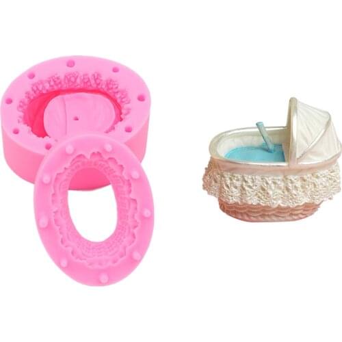 Baby Cradle Kelp Cake Silicone Mold Handmade Chocolate Candle Craft Mold Cake Dessert Decorative Mold DIY Bakery Gadgets new