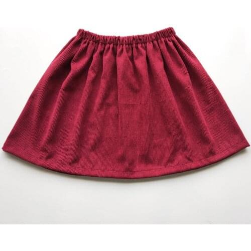 Wine red 2021 New Spring Girls Skirt Autumn Winter Children Clothes Kids Corduroy Skirts Baby Girl Skirt tutu princess Vestido
