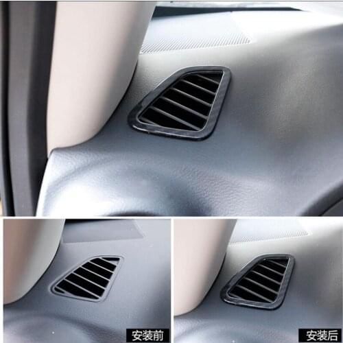 For Nissan Terra 2018 2PCS Carbon Fiber ABS Chrome Car Front Air Conditioner Vent Outlet Cover Trim Car Styling Auto Accessories