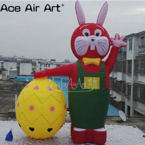 Customized giant inflatable Easter rabbit,advertising inflatable rabbit with Easter egg for Easter day decorations