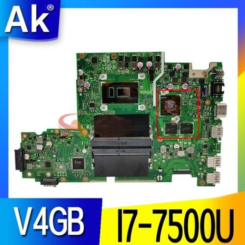 For ASUS X542UR X542URV X542UFX542UQ X542UN A580U Laptop Motherboard Mainboard I7-7500U CPU GT940M/GTX930M 4GB