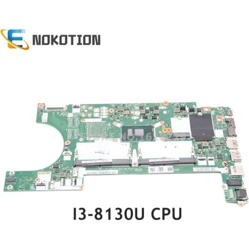 NOKOTION For Lenovo Thinkpad L480 L580 laptop motherboard EL480 EL580 NM-B461 Mainboard SR3JY I3-8130U CPU
