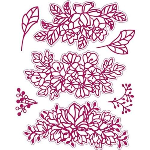 Flower Branches Leaves Metal Cutting Dies New Diy Molds Scrapbooking Paper Make Albums Crafts Template Handmade Decoration