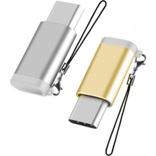 Mini Micro USB Type-C Adapter OTG Data Sync Charger Connector With Key Chain Lanyard