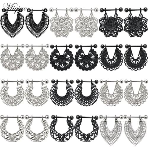 Miqiao 2pcs Fashion Personality Bohemian Breast Ring Exquisite Piercing Jewelry