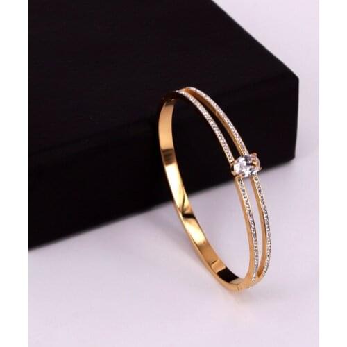 Fashion Elegant Temperament Oval Crystal Hollow Double Mud Crystal Bracelet For Love Woman Bracelet Gift Jewelry Wholesale