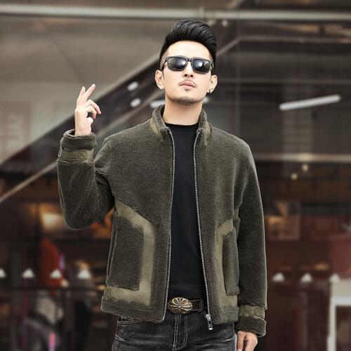 2020 New Winter Men Real Fur Coat Men Korean Loose Casual Clothing Male Natural Wool Liner Chaqueta Hombre Stand Short Jacket 39