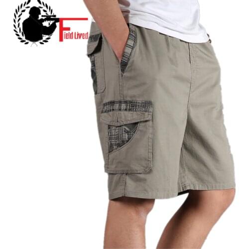 Men Short Summer Plus Size Cotton Elastic Waist Bermuda Hot Loose Baggy Army Green Male Cargo Casual Short Male 5XL 6XL 4XL XXXL
