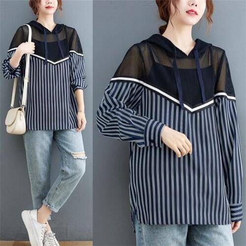 NBHUZEHUA Striped Blouses