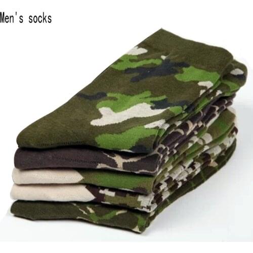 5 pairs men socks 2017 NEW Spring army soldiers style cotton mens socks dress socks high quality Camouflage socks for men