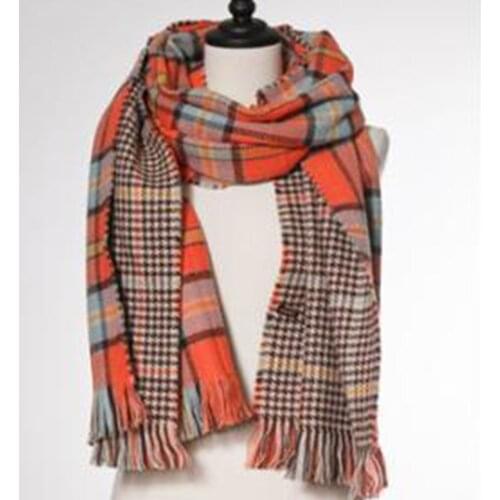 Autumn Winter Double Sides Printing Women Scarf Plaid Shawl Long Big Thick Warm High Quality Pashmina