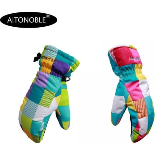 Skiing Gloves Teenagers Snow Ski Glove -30C Degree Winter Warm Snowboard Gloves and Windproof Cycling Motorcycle Outdoor Gloves