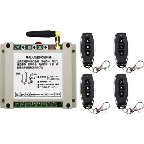 AC 220 V 250V 380V 2CH 2 CH Motor Wireless Remote Control Switch Roller Shutter Door Electric Curtain Remote Forwards Reverse