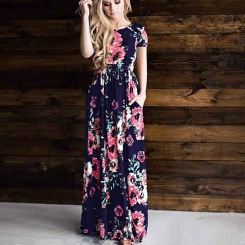 3xl Boho Long Dress Women Beach Party Summer Dresses 2018 Floral Print Elegant Vintage Casual White Maxi Dress Vestido plus size