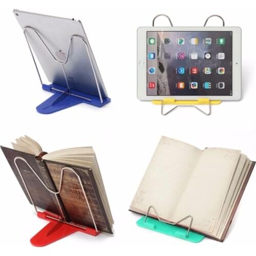 Adjustable Foldable Reading Book Stand Document Holder Desk Office Supply Stainless Steel Rack Plastic Base Reading Boo