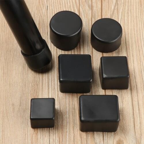 4pcs square silicone chair leg caps Non-slip Table Foot dust Cover Socks Floor Protector pads pipe plugs furniture leveling feet