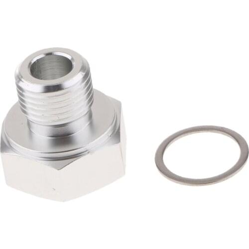 Oil Pressure Sensor Connector M16X1.5 to 1/8 NPT Turbo Feed Port Gauge Adapter Silver