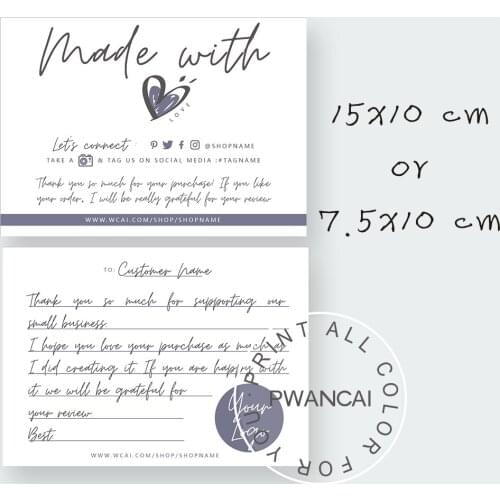 Thanks for your order card,Instant Download DIY Printable Thank You for your purchase Note With Coupon/Logo/Social Media Icons