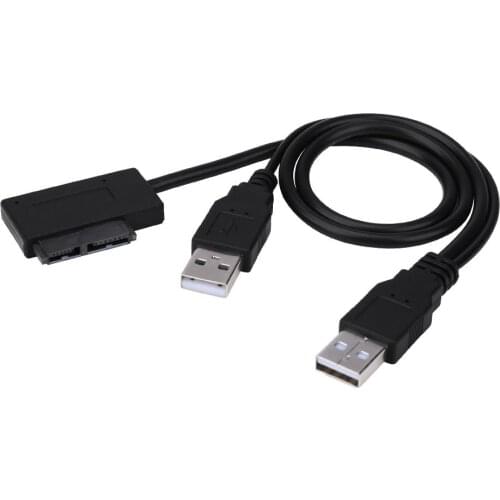 USB 2.0 to Mini Sata II 7+6 13Pin Adapter Converter Cable for Laptop CD/DVD ROM Slimline Drive Converter HDD Caddy