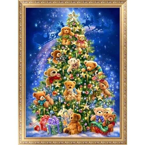 DIY 5D Embroidery Painting Cross Stitch Needlework Christmas Tree Home Decor 40*30cm for Diamond embroidery