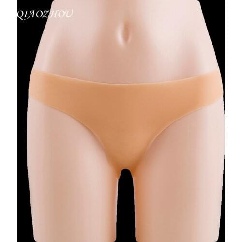 Top quality beige silicone pants woman push up underwear soft real silicone hip enhancers 5 size model ass