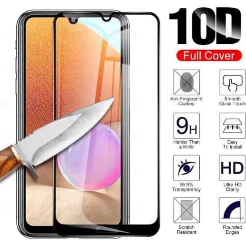 Full coverage protectived glass for samsung a32 case for samsung galaxy a50 a70 sansum a30 protective safety glass film