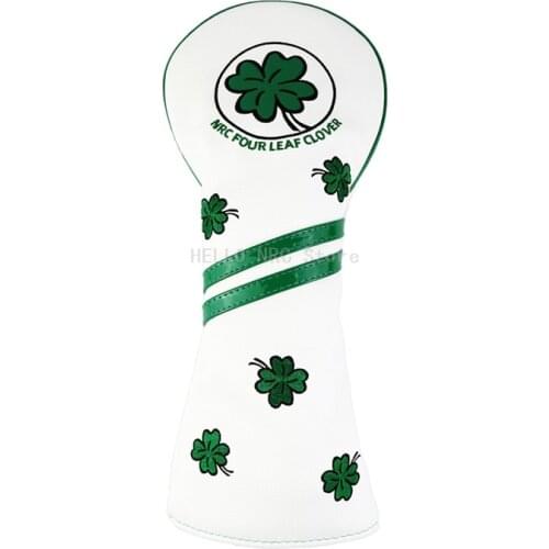 HELLO NRC Golf Club Headcovers 1PCS Driver Fairway Hybird Four Leaf Clover Waterproof PU Leather