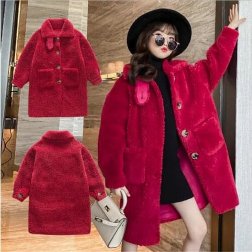Girls winter coats children fashion wool cotton thick long hoodies for baby girl kids casual outerwear toddler jackets clothes