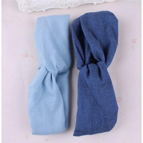 1pcs 2018 New Girls Headband Denim Fabric Young Lady Hair Hoops Cross Head Hoop Exercises Sportive Yoga Women Hair Accessories