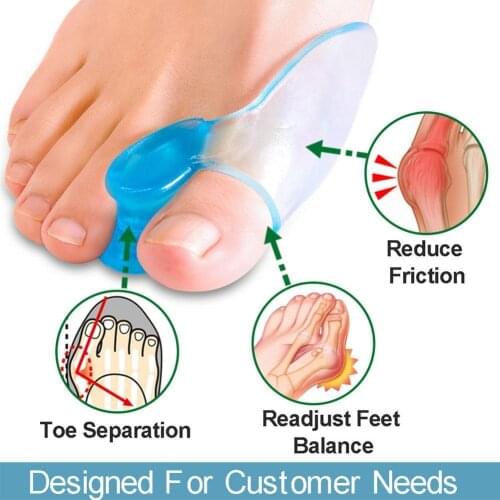 New 2pcs Big Toe Separator Bone Corrector Straightener Silicone Gel Foot Fingers Protector Bunion Adjuster Feet Massager