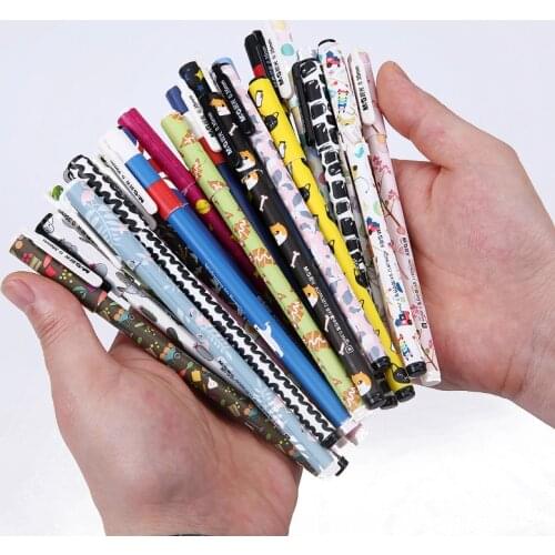 10 Pcs Black Gel pen, Colorful Black Pens Set Creative Office Stationery 0.35mm