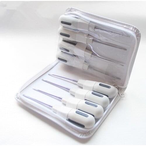 8pcs stainless Steel Dental Luxating Lift Elevators Clareador Curved Root Dentist Dental Surgical Instrument With Plastic Handle