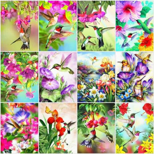 AZQSD Paint By Numbers Birds Flower Oil Painting By Numbers Animal HandPainted Living Room Home Decor Gift Wall Art