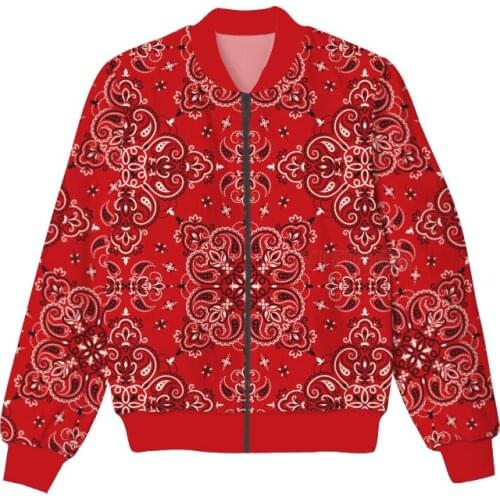New Fashion Bandana Graphic Spring Autumn Winter Hip Hop Casual Brand 3D Print Paisley Thin Jacket Polyester V8