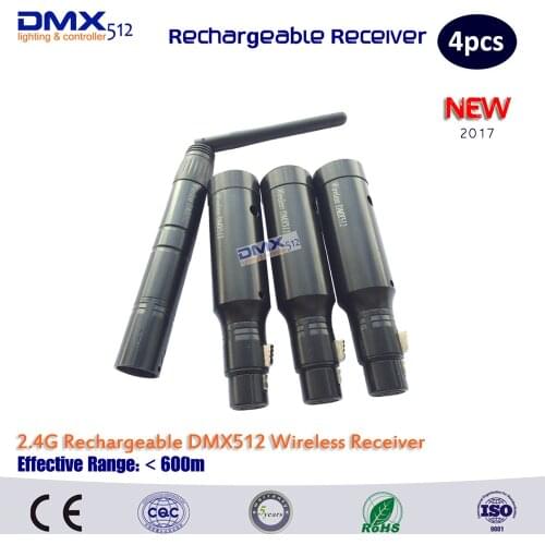 Free shipping New 3 Receiver Built-in Battery&1 Transmitter Wireless DMX512 controller for LED battery stage light