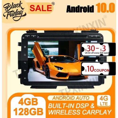 Carplay 4G+128G PX6 Android 10.0 For Honda HRV Vezel 2015-2017 Multimedia Player Auto Radio Tape Recorder GPS Navi Head Unit