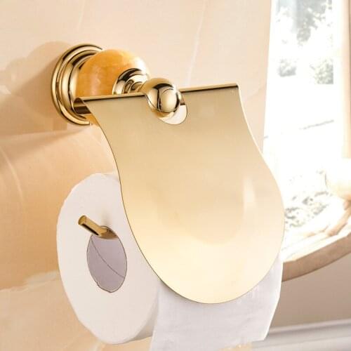 Vidric Toilet Paper Holder Gold Bathroom Tissue Paper Holders Luxury WC Roll Paper Towel Holder Toilet Paper Stand Wall Mounted