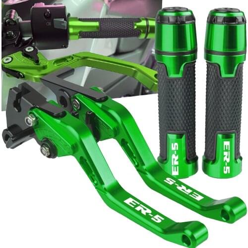 For KAWASAKI ER-5 ER5 2004 2005 Motorcycle Adjustable Brake Clutch Levers Motorbike 7/8'' 22MM Handlebar Grips Handle bar grips