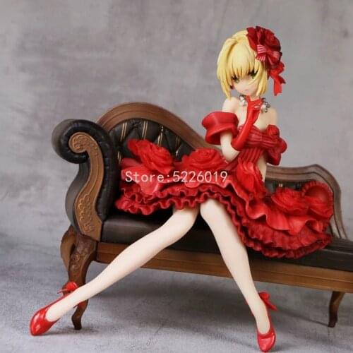 17CM Fate Stay Night Saber Nero Claudius Sexy Anime Figure Extra Red Dress Saber/Caster Augustus Germanicus Action Figure Toys