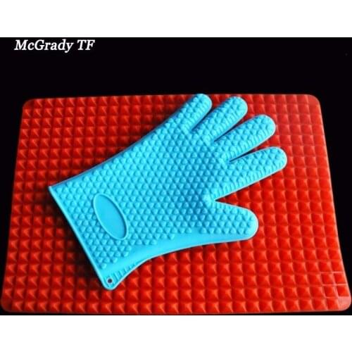 Facemile Baking Silicone Mat Pyramid Bakeware Pan+Silicone BBQ Oven Pot Holder Mitt Kitchen Glove Oven Mitts Cooking Tools