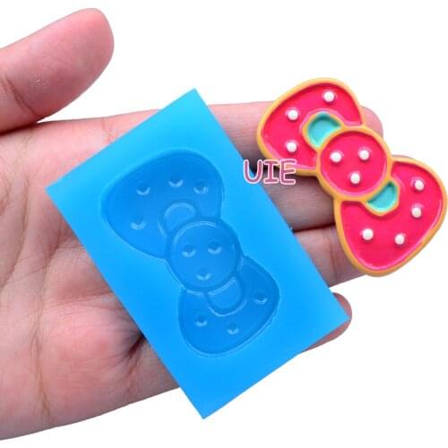 FYL391U 50.3mm x 29.7mm Bowknot Bow Silicone Mold Fondant Cake Decoration Candy Resin Clay Earrings Necklace Craft Soap Candle